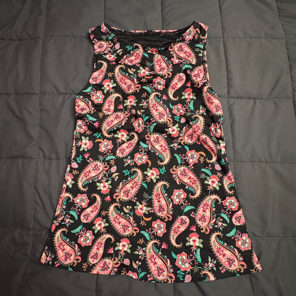 Lands' End High Neck Modest Tank Tankini Swimsuit Top - Size: 2 - NWT - Picture 3 of 10